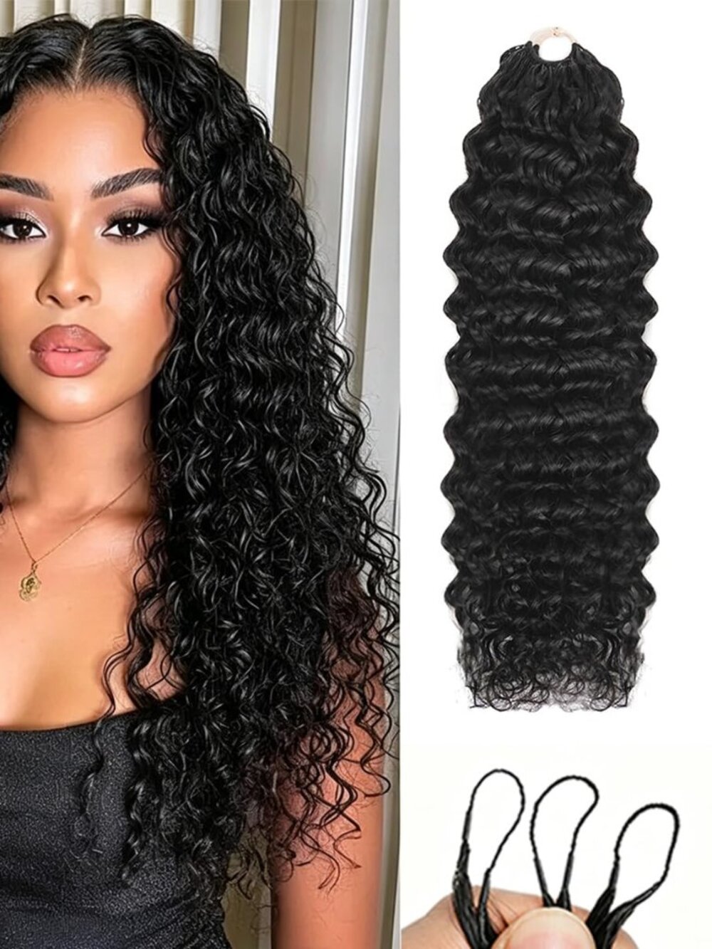 Mamushow 18" Water Wave HUMAN HAIR Miracle Knot Crochet Extensions 120g